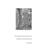 Deckblatt mit einen schwarz-weißen Luftbild des Stadtteils Forchheim-Nord