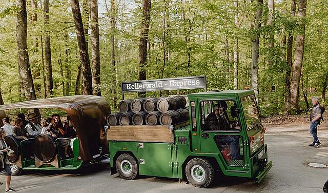 Kellerwald-Express fährt Besucher durch den Forchheimer Kellerwald
