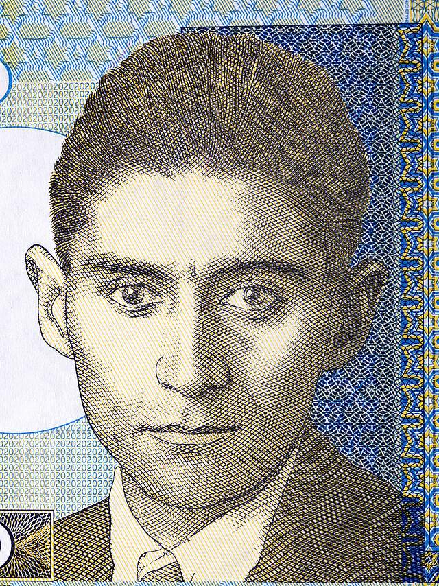 Portrait des jungen Franz Kafka auf einem tschechischem Geldschein.