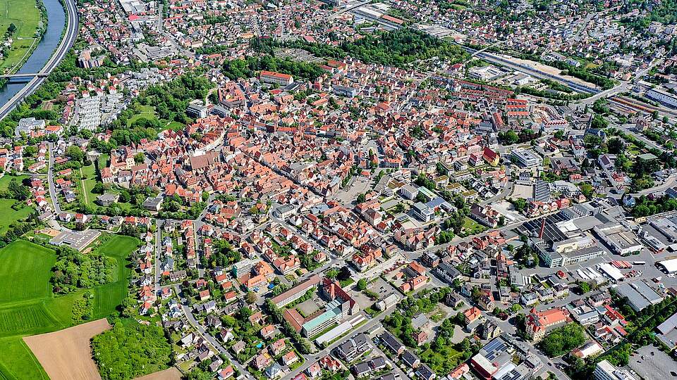 Luftbild Große Kreisstadt Forchheim Luftbild der Kreisstadt Forchheim
