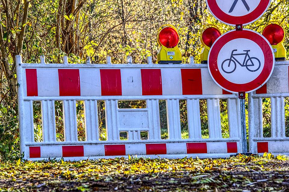 Straßensperre Bild einer Straßensperrung