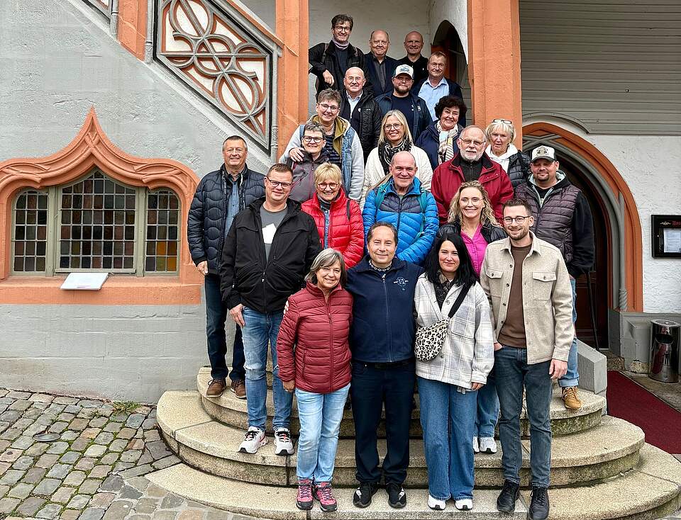 Forchheimer in Pößneck auf einer Treppe